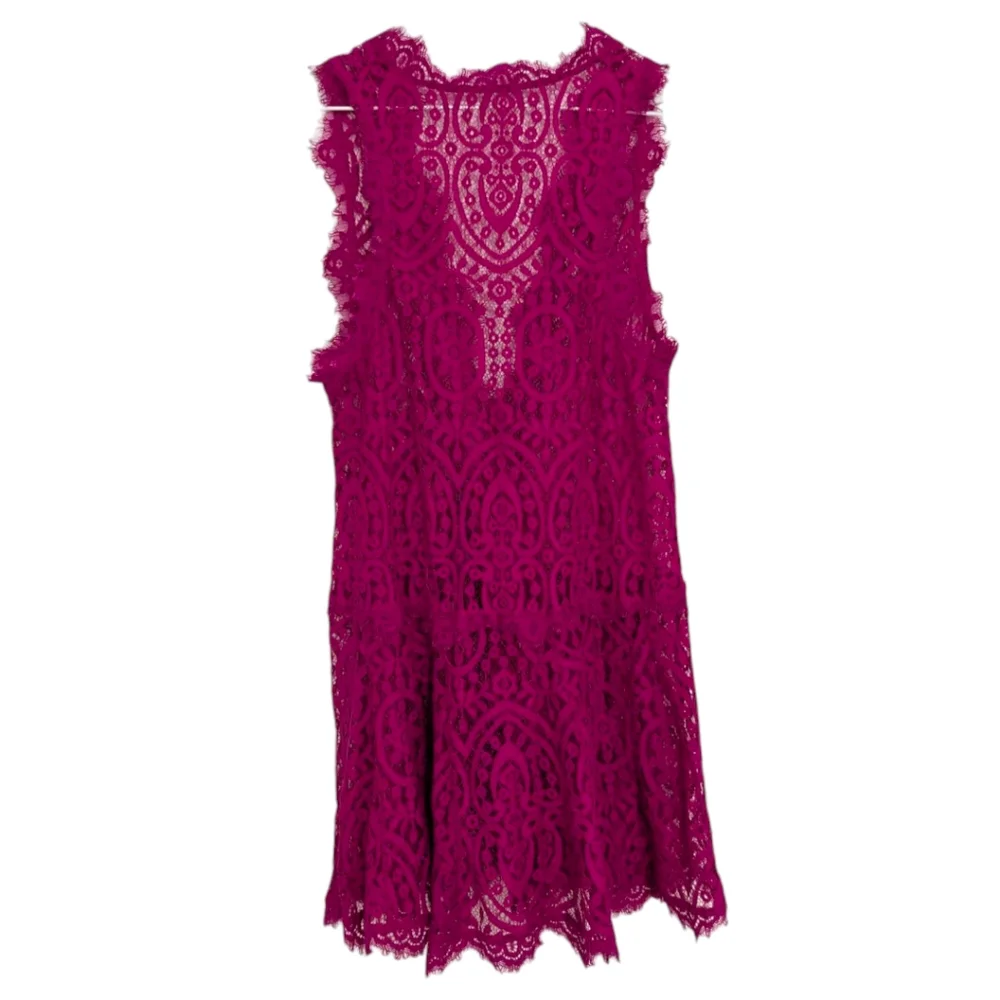Free People Lace Pink Heart Petunia Fuchsia Dress Small